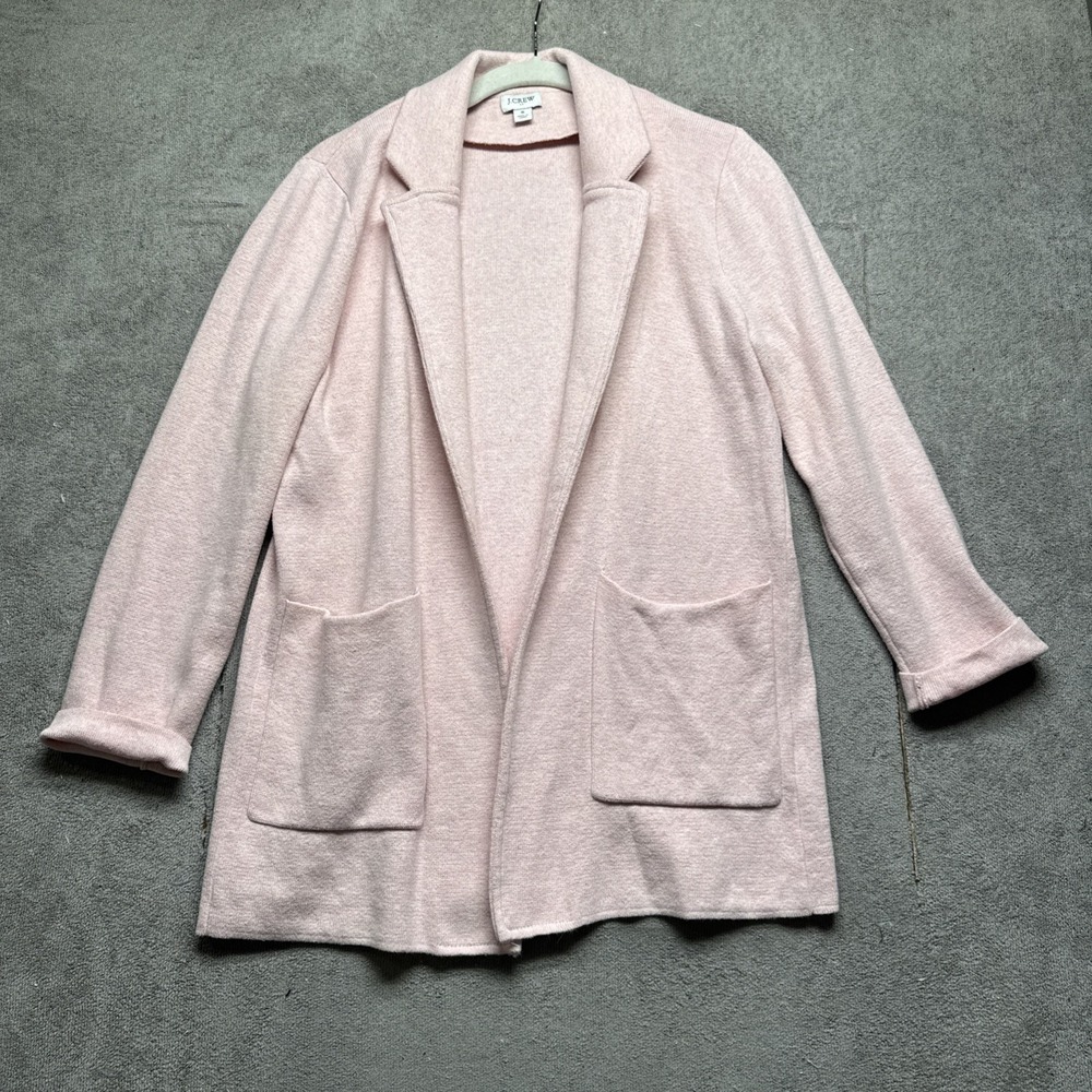 J.Crew Sweater Blazer Women's Small Light Pink Open Front Knit Cardigan Jacket
